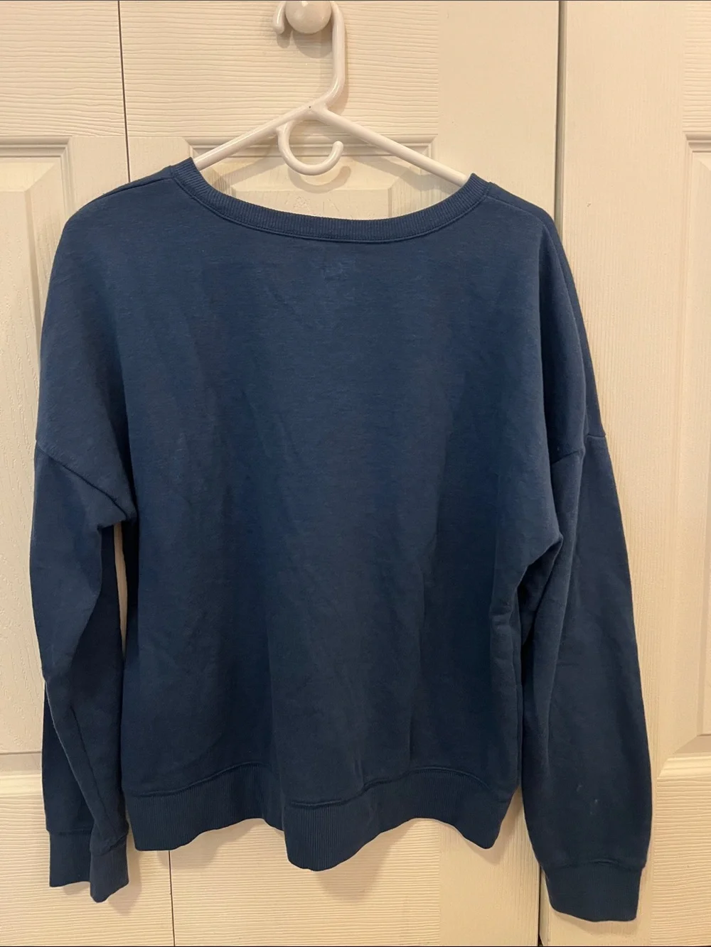 Justice Navy Blue Graphic Sweatshirt with Multi-Color Logo